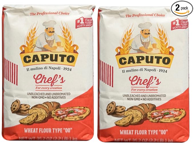 Antimo Caputo Chefs Flour 2.2 LB (Pack of 2) - Italian Double Zero 00 - Soft Wheat for Pizza Dough, Bread, & Pasta