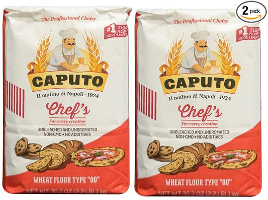 Antimo Caputo Chefs Flour 2.2 LB (Pack of 2) - Italian Double Zero 00 - Soft Wheat for Pizza Dough, Bread, & Pasta