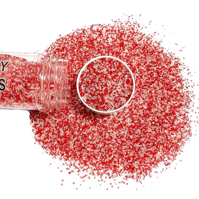 Edible Valentine Themed Sanding Sugar Sprinkles 142g/ 5.01oz Red White Sanding Sugar for Baking and Decorating Topping Cake Cookie Cupcake Topper Ice Cream Supplies