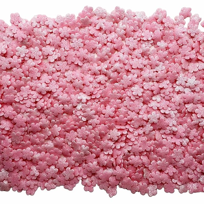 SE Si&Moos Edible Pink Flowers Sprinkles for Cake Decorating Mini Sugar Flowers Pink Confetti Sprinkles Edible Flower Cake Decorations, Baking, Ice Cream, Cookies, Cupcake Toppers Party Baby Shower Holiday Valentines Supplies 3 OZ