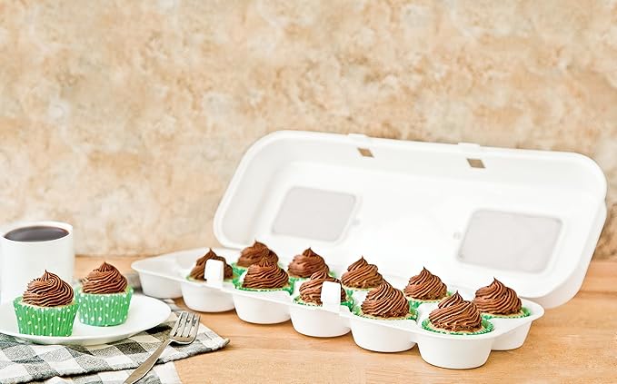 Bakelicious, 6.5 x 17.5 x 5 inches, White Cupcake Carton
