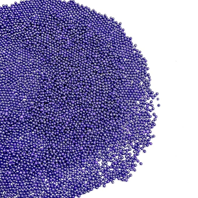 Homipooty Nonpareils Sprinkles Edible Purple Pearl Sugar Sprinkles 110g/3.88oz 2mm Mini Purple Pearls Baking Cakes Cupcake Topper and Cake Decorations for Valentines Day Halloween Christmas