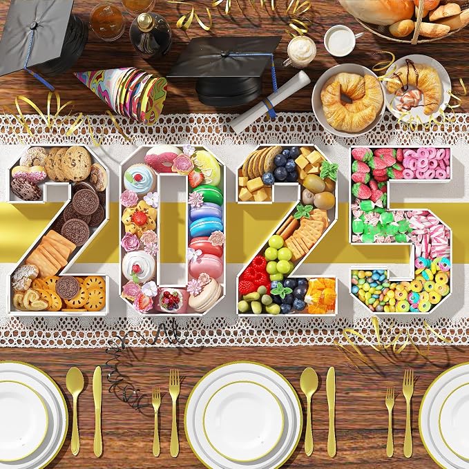 HILAVO Cardboard Number for Charcuterie, 13.7" Cardboard Number 5 Fillable Number for Food Paper Mache Number Boxes for Cupcake Sweet Candy 5th Birthday Anniversary Party Decorations