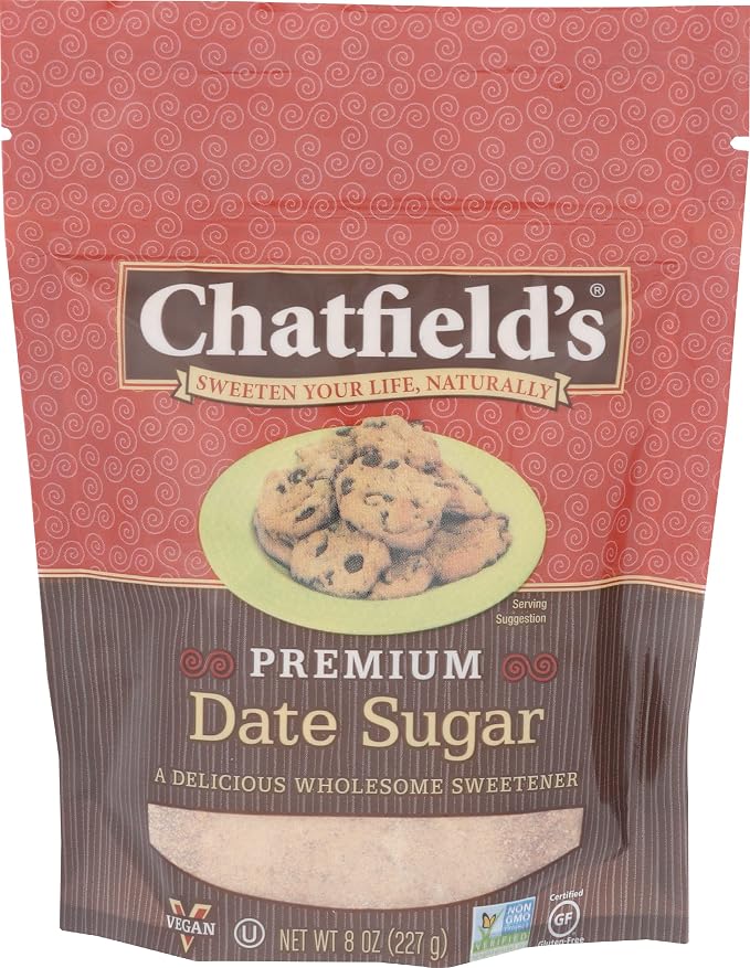 Chatfield's Granulated Date Sugar Raw - Sugar Substitute for Kosher, Vegan and Gluten Free (Pack of 1)
