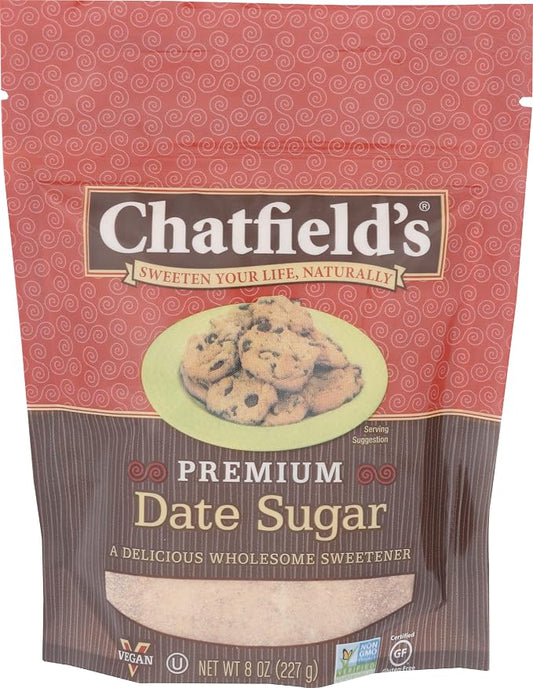 Chatfield's Granulated Date Sugar Raw - Sugar Substitute for Kosher, Vegan and Gluten Free (Pack of 1)