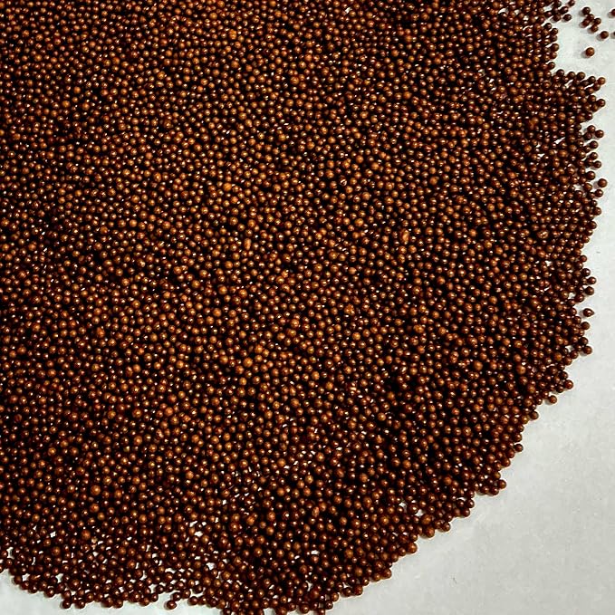 Homipooty Nonpareils Sprinkles Edible Brown Pearl Sugar sprinkles 110g/3.88oz 2mm Mini Pearls for Cake Decorating Cupcake Topper and Cookie Ice Cream Valentines Day Halloween Christmas Supplies