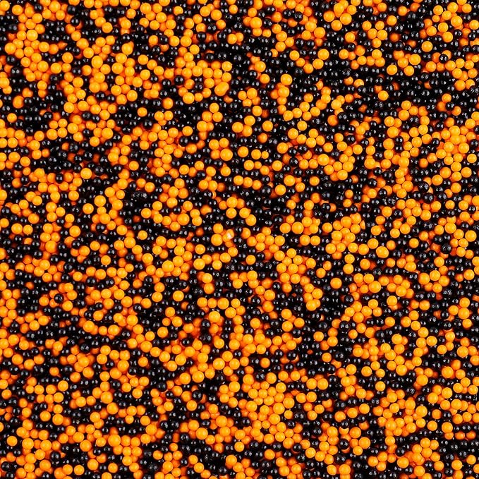 Black and Orange Nonpareils Sprinkles - 4.6oz Edible 2mm Dot Sprinkles | Basketball Sprinkles for Cake Decorating, Cupcake, Cookie, Baking, Donuts, Ice Cream Toppings