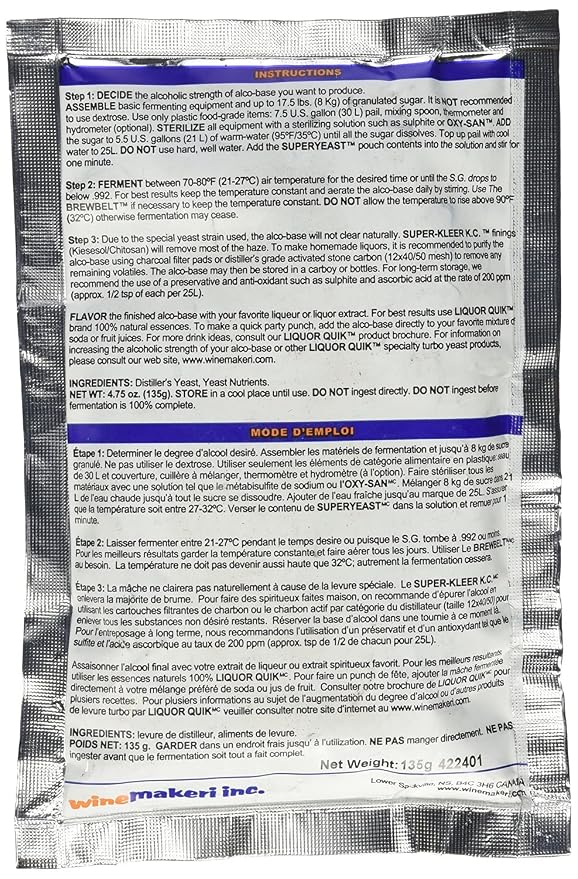 Liquor Quik Super Yeast X-Press (Makes 6.5 U.S. gal./25L)