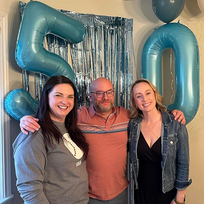 Pearlescent Blue 5 Balloon, Number Balloons 40 Inch, 5th Birthday Balloon Decorations, Pearlescent Blue Party Supplies, 5 Number Balloons, Number 5 Balloon