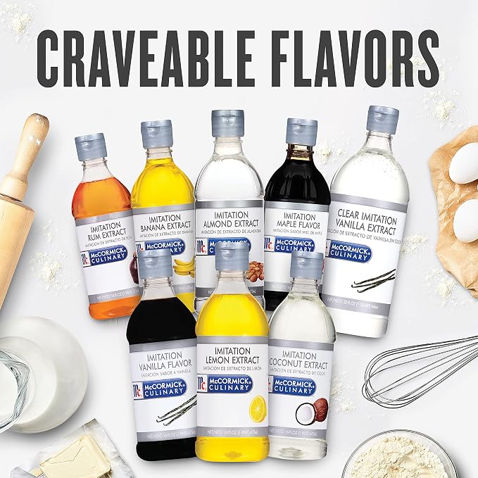McCormick Culinary Imitation Vanilla Flavoring, 16 fl oz - One 16 Fluid Ounce Bottle of Imitation Vanilla Flavoring for Baking, Best for Cakes, Frostings, Desserts and More