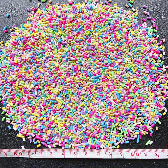 EHOPE 50g Fake Sprinkles Resin Sprinkles Fake Candy Sprinkles Clay Sprinkles Polymer Sprinkles Polymer Clay Slices for Nail Art DIY Crafts Cake Phone Case(Blue Sugar granules-13）