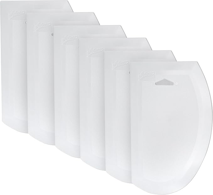 Ateco 1320 2-in-1 Bowl Scraper/Icing Smoother Set, 6-Pieces, Flexible Food-safe Plastic, White
