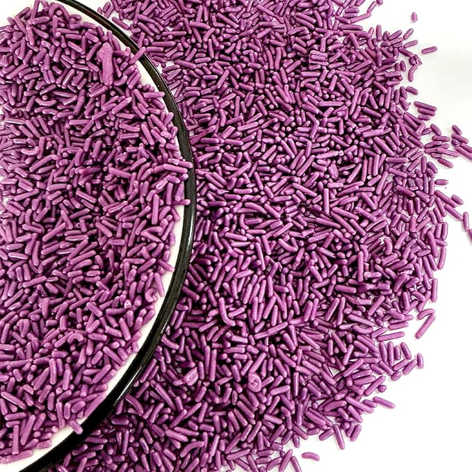 Homipooty Purple Soft Jimmies Sprinkles Edible Candy Jimmies Sprinkles for Cake Decorating 78g/2.75oz Cookie Cupcake Topper Ice Cream
