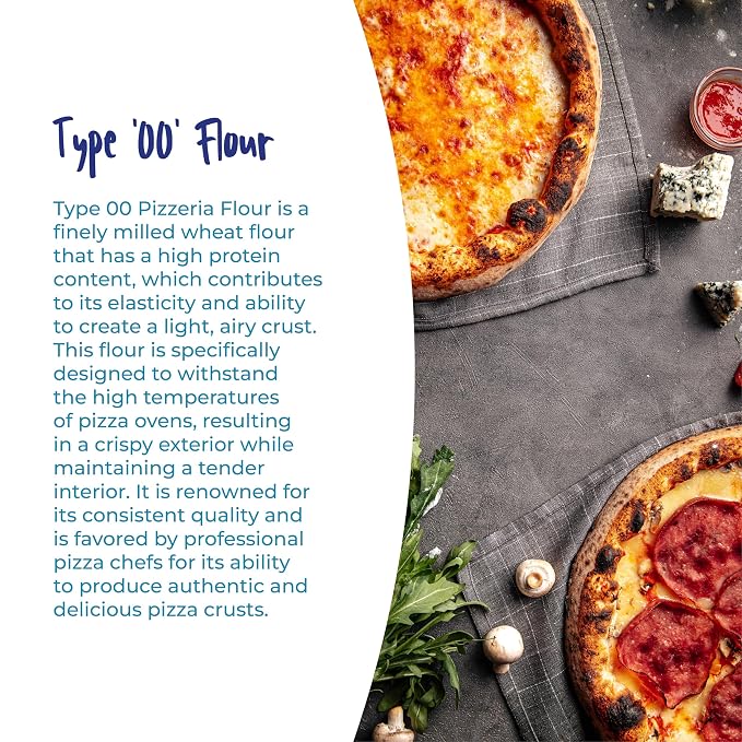 Antimo Caputo Pizzeria Flour Blue, 11 Pound (5Kg) Bag - Italian 00 Flour - Soft Wheat for Pizza Dough - Makes that Perfectly Elastic, Chewy, Crispy Bubble Neapolitan Pizza