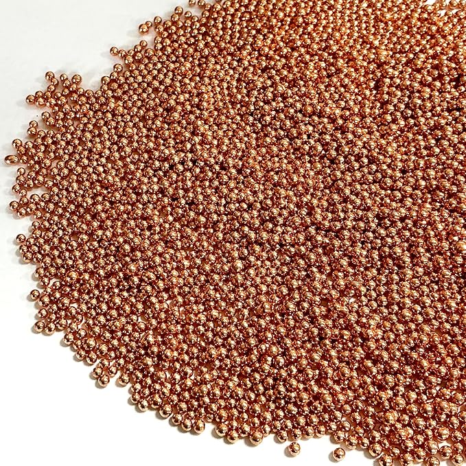 Homipooty Nonpareils Sprinkles Edible Rose Gold Pearl Sugar sprinkles 110g/3.88oz 2mm Mini Pearls for Cake Decorating Cupcake Topper and Cookie Ice Cream Valentines Day Halloween Christmas Supplies