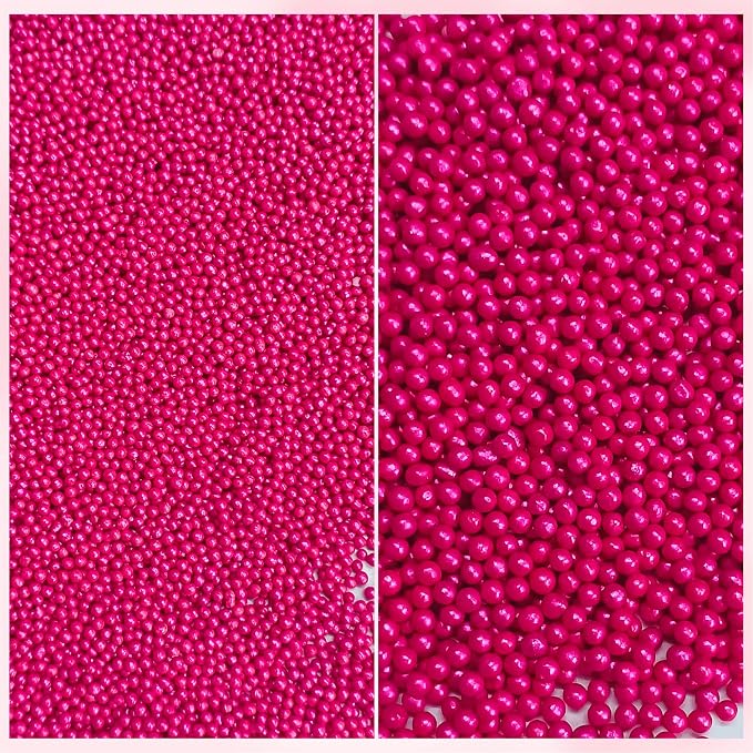 Confect Crimson Pearl Sprinkles | Assorted 5-Pack Pink Edible Sprinkles Mix with Dragees, Jimmies & Sparkling Sugar for Cake & Cupcake Decoration, Perfect for Birthdays & Parties | Vegan, Gluten-Free, Nut-Free, Soy-Free, Dairy-Free , Handcrafted Sprink...