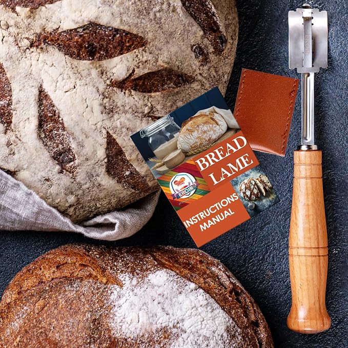 EROIR Bread Lame Dough Scoring Tool, 10 Blades and Protective Leather Cover for Sourdough Breads