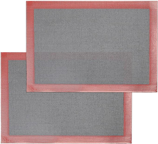 Silicone Baking Mat with Microperforated, 2 PCS Perforated Baking Mats/Oven Liners for 13" x 18" Half Sheet Pan, Reusable Air Mesh Silicone Mat for Cookie/Eclair/Bread/Pizza/Pastry