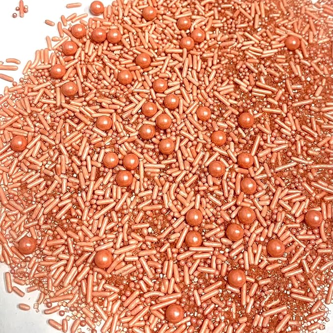 COOL MOM SPRINKLES Rose Gold Sprinkles (4 oz.) – Themed Sprinkles for Decorating Cakes, Cupcakes, Cookies & Desserts – Packaged in the USA/Gluten-Free