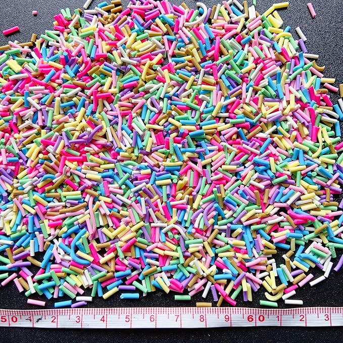EHOPE 100G Fake Sprinkles Polymer Sprinkles Faux Sprinkles Resin Sprinkles Clay Sprinkles For Resin Fake Candy Sprinkles for Nail Art DIY Crafts Cake Phone Case (100G Long Blue Sugar)