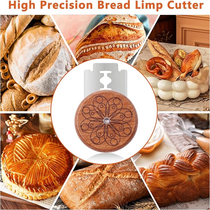 UFO Bread Lame Cutter for Homemade Sourdough,Bread Scorer Tool for Sourdough with 5 Blades and Case,Slashing Tool Bread Cutting Knife for Artisan Bread and Baguette Makers,Circle-teal