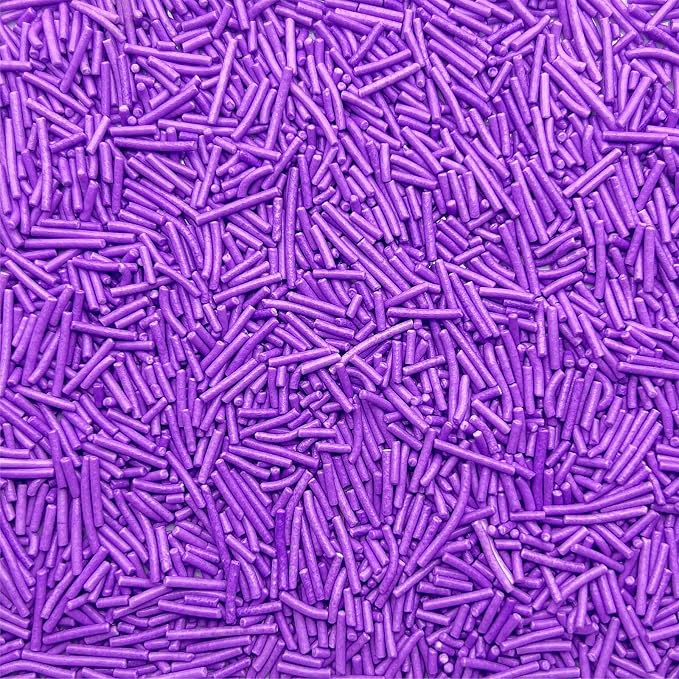 SE Si&Moos Purple Jimmies Sprinkles Purple Sprinkles for Cake Decorating Edible Crunchy Jimmies for Topping Ice Cream, Cookies, Cakes, Cupcakes, Dessert Decorating 3 OZ