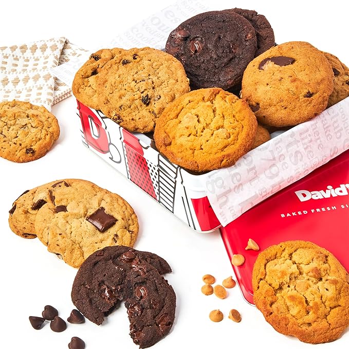David's Cookies Freshly Baked Cookies - Delicious Handmade Soft Variety - Exquisite Gourmet Gift for Friends & Family on Special Occasions - Assorted 1lb