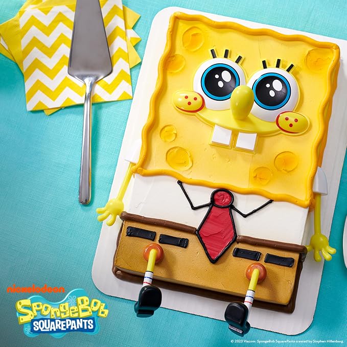 DecoSet® SpongeBob SquarePants™ Creations Cake Topper, 5-Piece Birthday Party Set with Eye-Popping Face and 2 Arms and 2 Legs