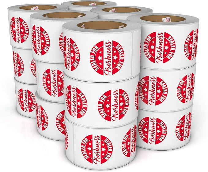 Food Delivery Tamper Evident Sealed for Freshness Labels - 500 Adhesive Stickers for Safe Food delivery (Strips 18 Pack)