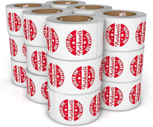 Food Delivery Tamper Evident Sealed for Freshness Labels - 500 Adhesive Stickers for Safe Food delivery (Strips 18 Pack)