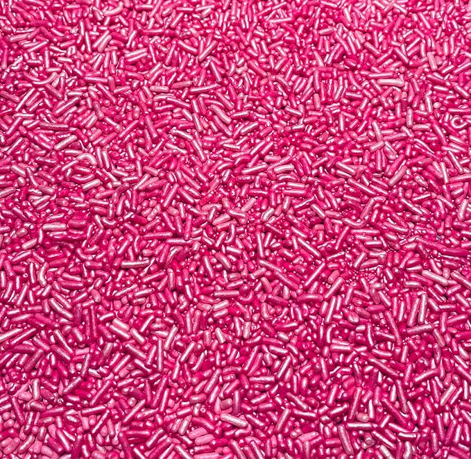 BABY PINK PEARLIZED SPRINKLES-CAKE DECORATING JIMMIES, CUPCAKES,COOKIES, AND CAKES TOPPER, BULK CANDY, LARGE 1.5 LBS. DAIRY FREE, GLUTEN FREE, EGG FREE, VEGAN, SOY FREE, NUTS FREE, KOSHER