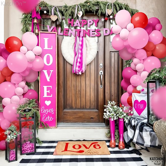 KatchOn, Pink and Red Balloon Arch Kit - Huge 18 Inch, Pack of 186 | Red and Pink Balloons for Galentines Decorations, Birthday, Bachelorette, Anniversary Decorations | Valentines Day Decorations