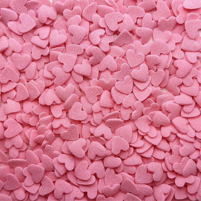 SE Si&Moos Jumbo Heart Sprinkles Jumbo Pink Hearts Edible Hearts Confetti for Decorating Valentines Cake Decorations Pink Sprinkles for Baking, Party Wedding Baby Shower Valentines Supplies 3.35 OZ