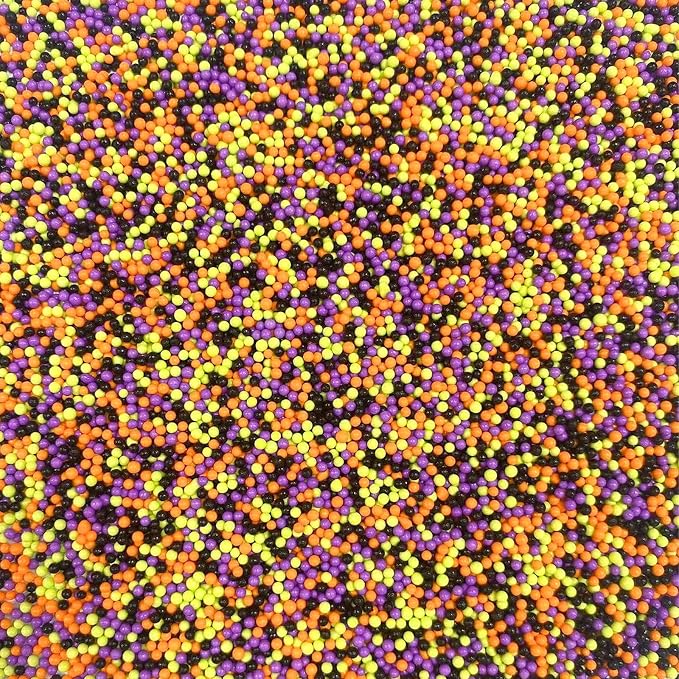 PhilaeEC Halloween Nonpareils Sprinkle 2mm Mini Peals Sprinkle Edible for Cake Decoration Cupcake Topper Cookie Baking Decorations Halloween Christmas Supplies