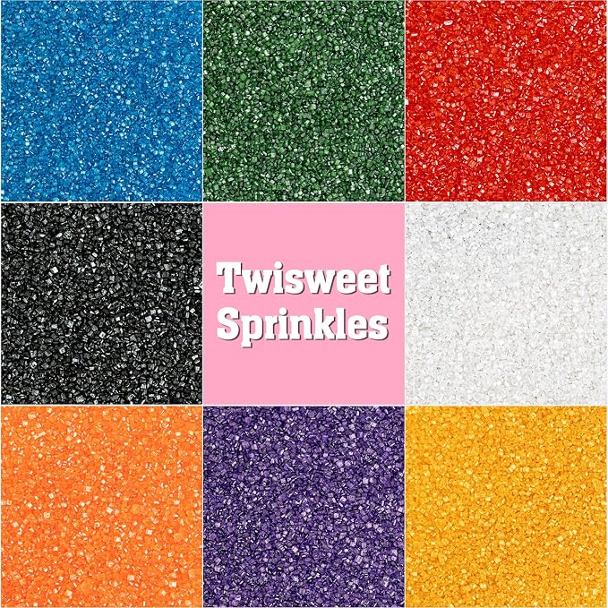 Twisweet Red Sprinkles, Edible Sanding Sugar Crystals for Cake Decorating, Extra Fine Candy Sprinkles for Baking, Cupcake Topping Ice Cream Donut Cookies Decoration, Wedding Party Valentine Christmas Supplies (150g/5.3oz)