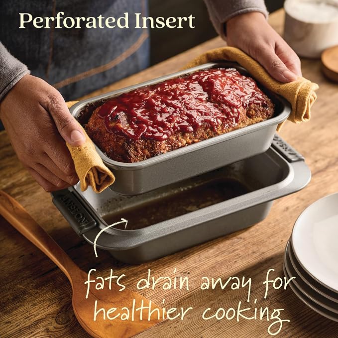 Anolon Advanced Bakeware Nonstick Bread Loaf Pans Set, 2-Piece, Gray