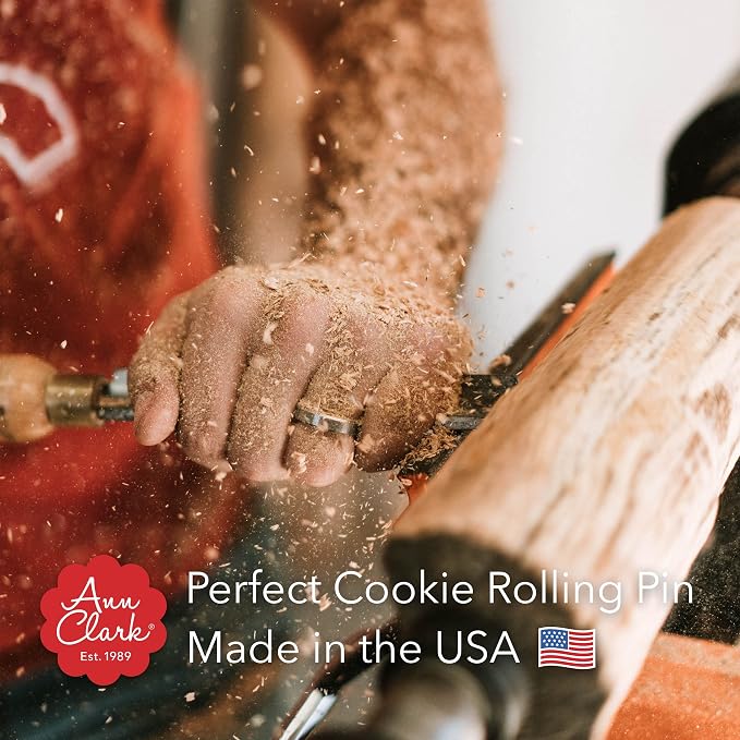 Perfect Cookie Rolling Pin 5/16-in. Fixed Depth Hardwood Made in the USA by Ann Clark