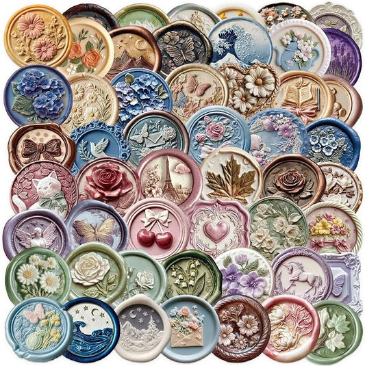 Funny Relief Stickers,50Pcs Realistic Transparent Relief PET Stickers,Cute Waterproof Sticker for Laptop,Stationery,Luggage Scrapbooking,Water Bottles,Phone Case,Art Themed Party Decorations
