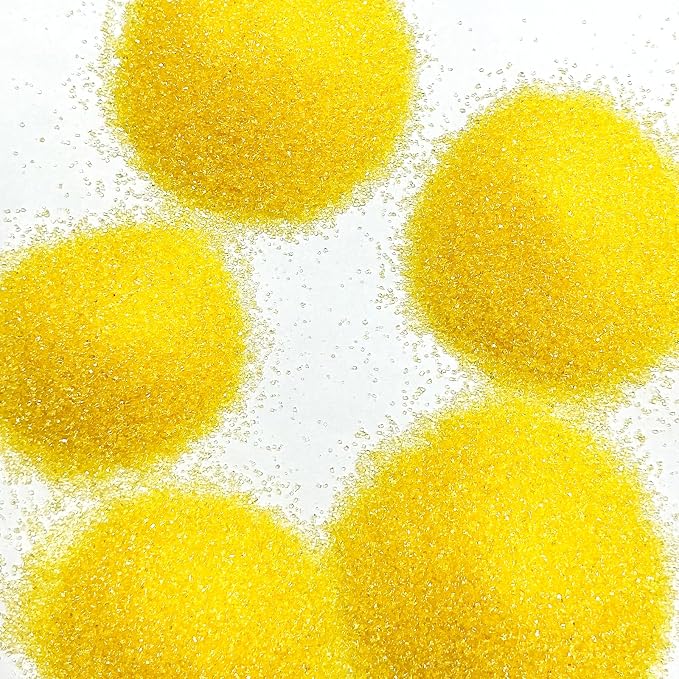 Edible Yellow Sanding Sugar Sprinkles 142g/ 5.01oz Sugar Crystals for Cake Decorating Candy Baking Decorations Ice Cream Toppings and Cookie Decorating for Valentines Halloween Christmas
