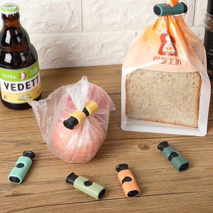 Mr. Pen- Squeeze and Lock Bread Bag Clips, 2.4 Inch, 8 Pack | Multicolor Squeeze Lock Clips, Reusable Bag Closures for Bread, Snacks, Coffee, Food Storage, Fits Thick and Thin Bags