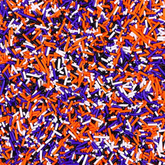 Edible Halloween Jimmies Sprinkles, Halloween Sprinkles, White, Purple, Orange, and Black sprinkles, Jimmy for Decorating, Perfect for Cake, Cupcake, Macaron, Baking, Ice cream, and Cookies(120g/4.23 oz)