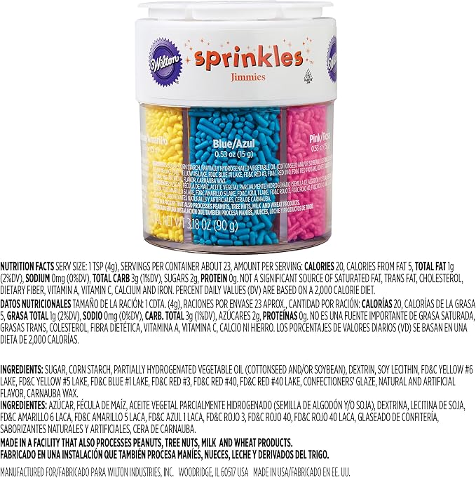 Wilton Jimmies Rainbow Sprinkle Assortment, 3.2 oz. - Cake Decorating Supplies