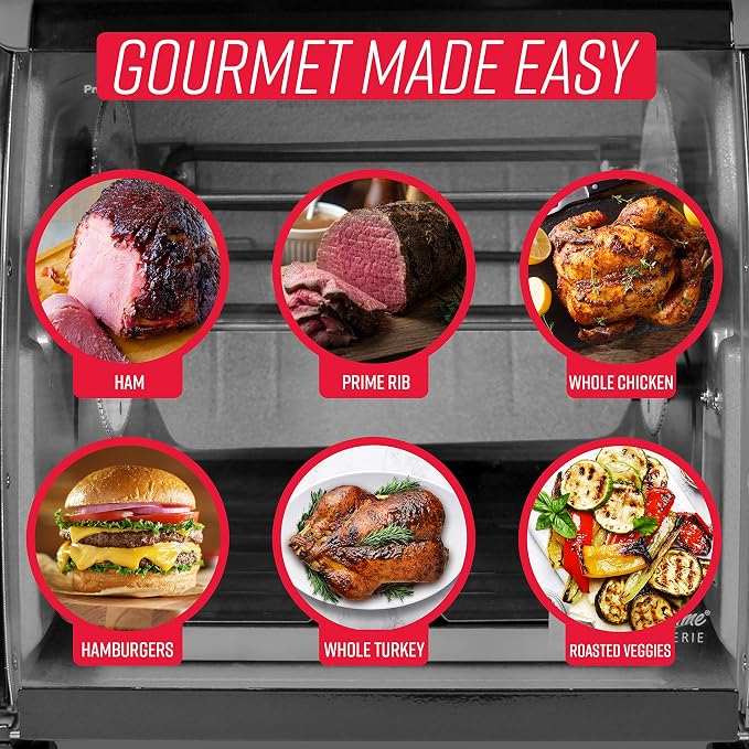 Ronco Modern Rotisserie Oven, Large Capacity (12lbs) Countertop Oven, Multi-Purpose Basket for Versatile Cooking, Easy-to-Use Controls