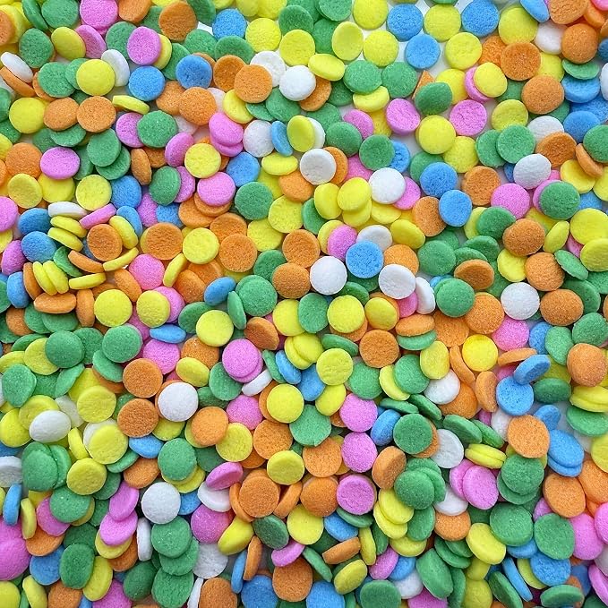SE Si&Moos Easter Sprinkles Pastel Confetti Sprinkles Edible Confetti Sequins for Cake Decorations, Baking, Ice Cream, Cookies, Cupcake Toppers Easter Party Baby Shower Holiday Supplies 3 OZ