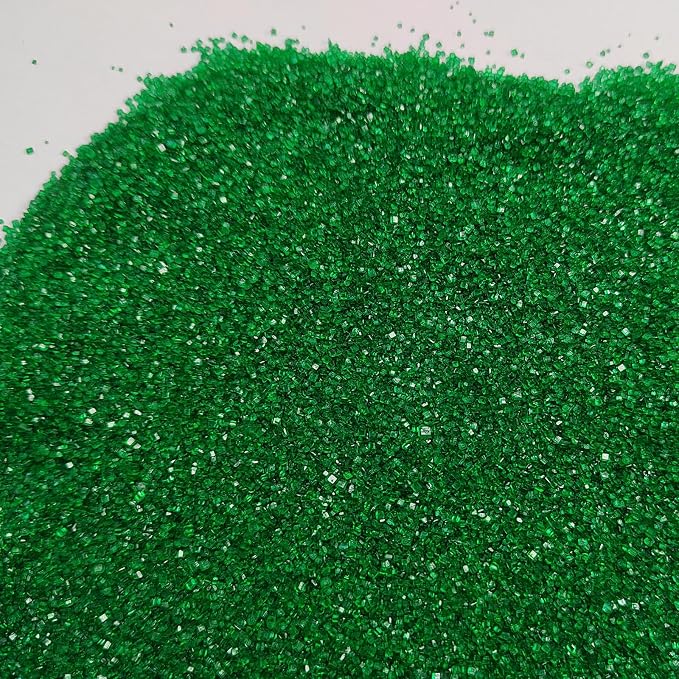 Green Sanding Sugar Sprinkles, Green Sugar Crystals, Edible Sparkling Sprinkles for Cake Cupcake Decorating, Baking Cake Decorations, Cookies Ice Cream Toppings, Wedding Party Christmas Supplies 130g/4.6oz