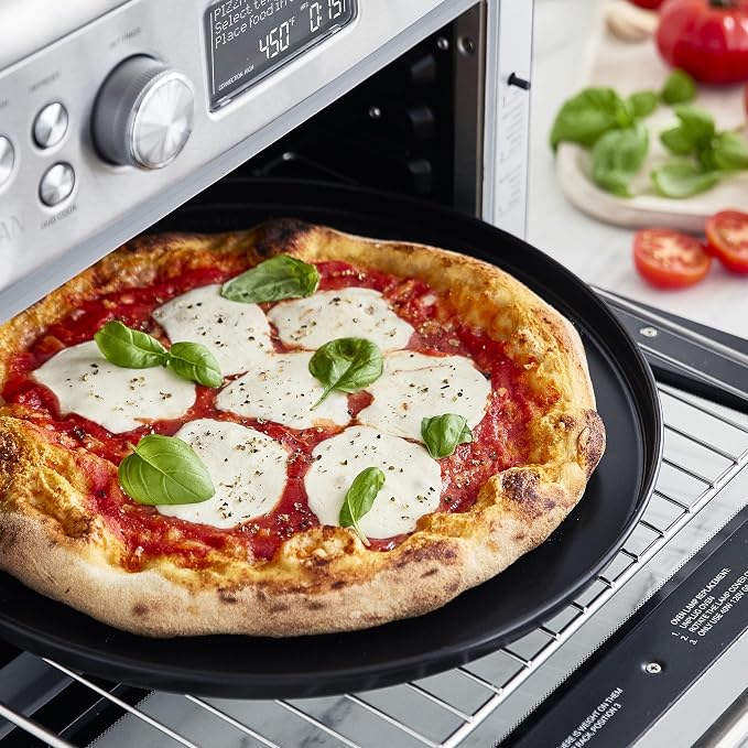 GreenPan 13-in-1 Elite Countertop Convection Oven and Air Fryer, PFOA and PFAS-Free Ceramic Tray and Pizza Pan, Adjustable Racks, Multifunction Presets, Toaster, Bake Broil Roast, Stainless Steel