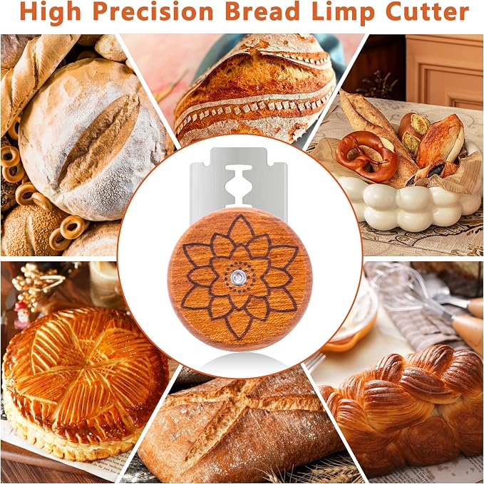 UFO Bread Lame Cutter for Homemade Sourdough,Bread Scorer Tool for Sourdough with 5 Blades and Case,Slashing Tool Bread Cutting Knife for Artisan Bread and Baguette Makers,Water Lily