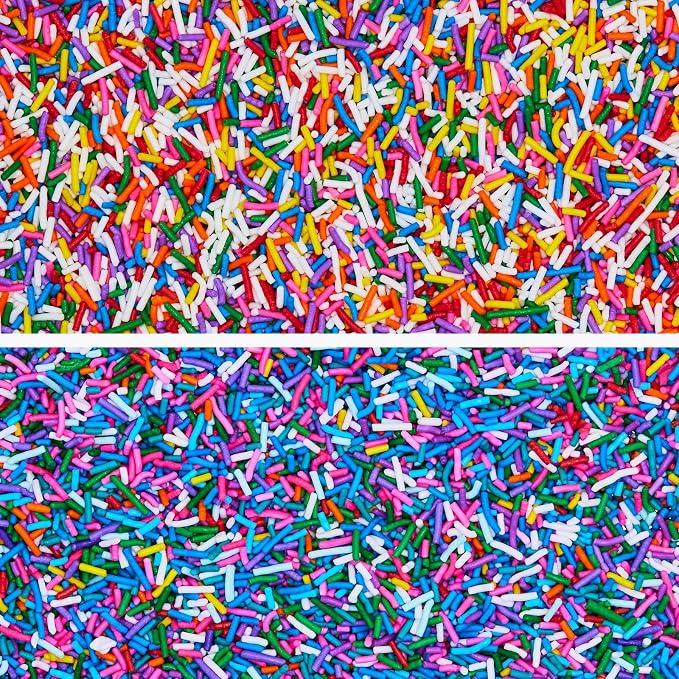 Fancy Sprinkles Sundae Best Sprinkle Set | Classic & Deluxe Rainbow Crunchy Jimmies | Ice Cream, Cake, Cupcake & Cookie Decorating | Birthday & Summer Parties | 2 Pack (0.5c)
