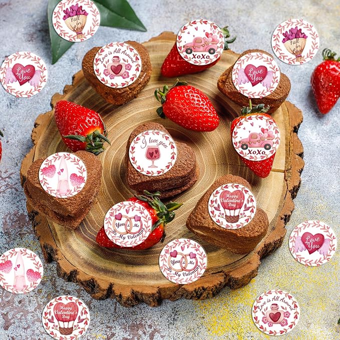 48PCS Edible Happy Valentine's Day Cupcake Toppers Wafer Paper I Love You Cupcake Picks Be My Valentine Cake Decor for Valentine's Day Theme Party Decor Supplies