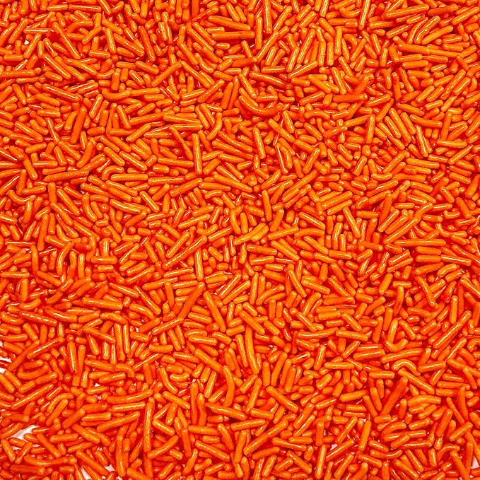 Homipooty Orange Soft Jimmies Sprinkles Edible Candy Jimmies Sprinkles for Cake Decorating 78g/2.75oz Cookie Cupcake Topper Ice Cream